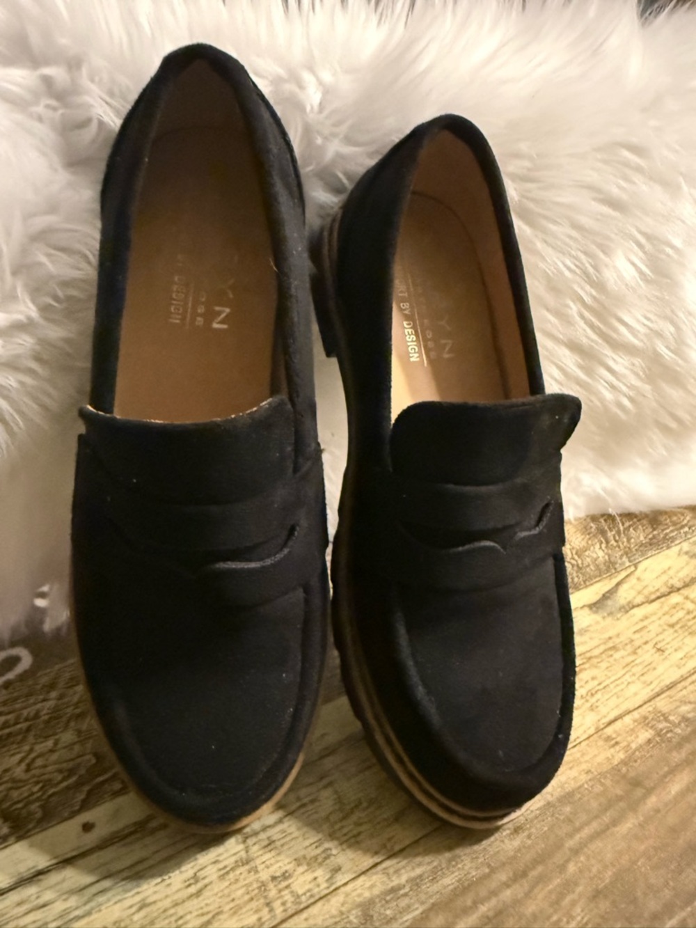 Taryn Rose Black Suede Platform Loafers – US Size 7 - Picture 2 of 9